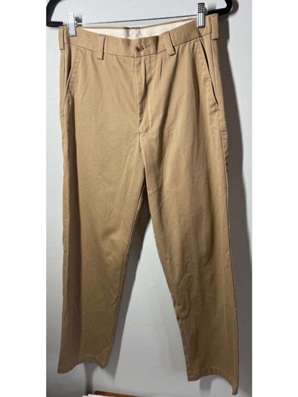 George Mens 30x30 Khaki Chino Pants Flat Front Straight Leg Business Casual Clas